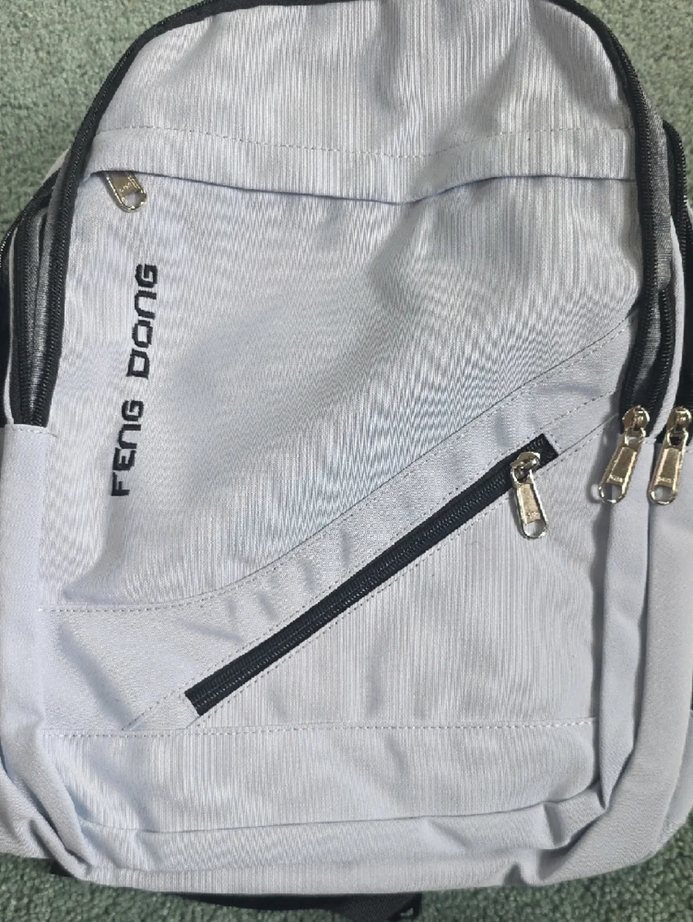 Feng Dong Light Silver Large Travel & Laptop Backpack, New.